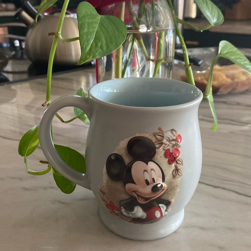 Disney Store Authentic 3D Raised Mickey Christmas Mug